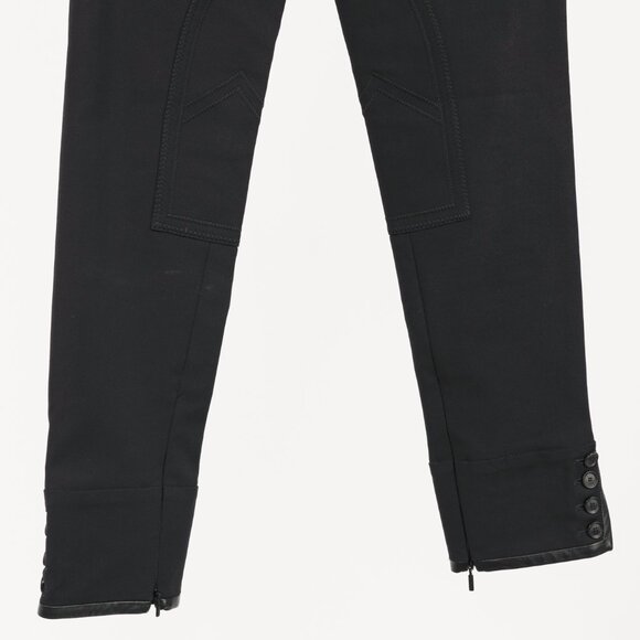 Gucci PF/13 Black Cotton-Blend Leather-Trim Cropped Riding Pants - Picture 6 of 12